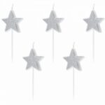 5 Velas Estrela Glitter
